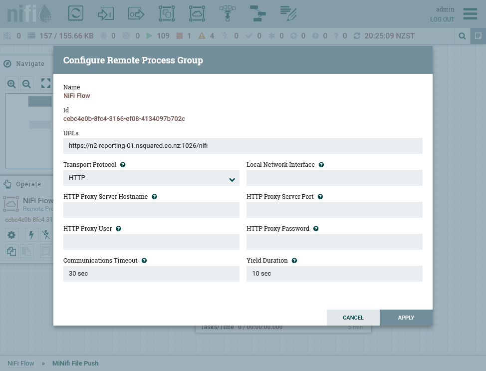 Remote Process Group Configuration