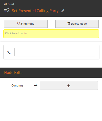 the Set Presented Calling Party Node